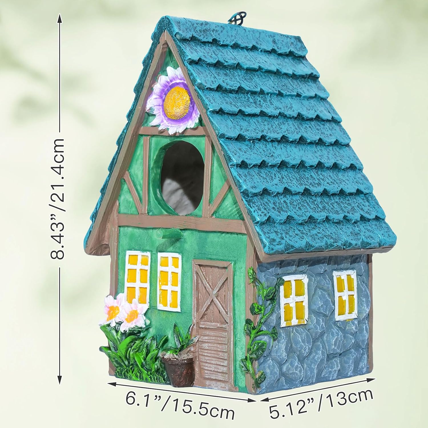 Thumbnail 6 de DEWEL Bird Houses for Garden: Waterproof Resin Nest Box for Outdoor Use