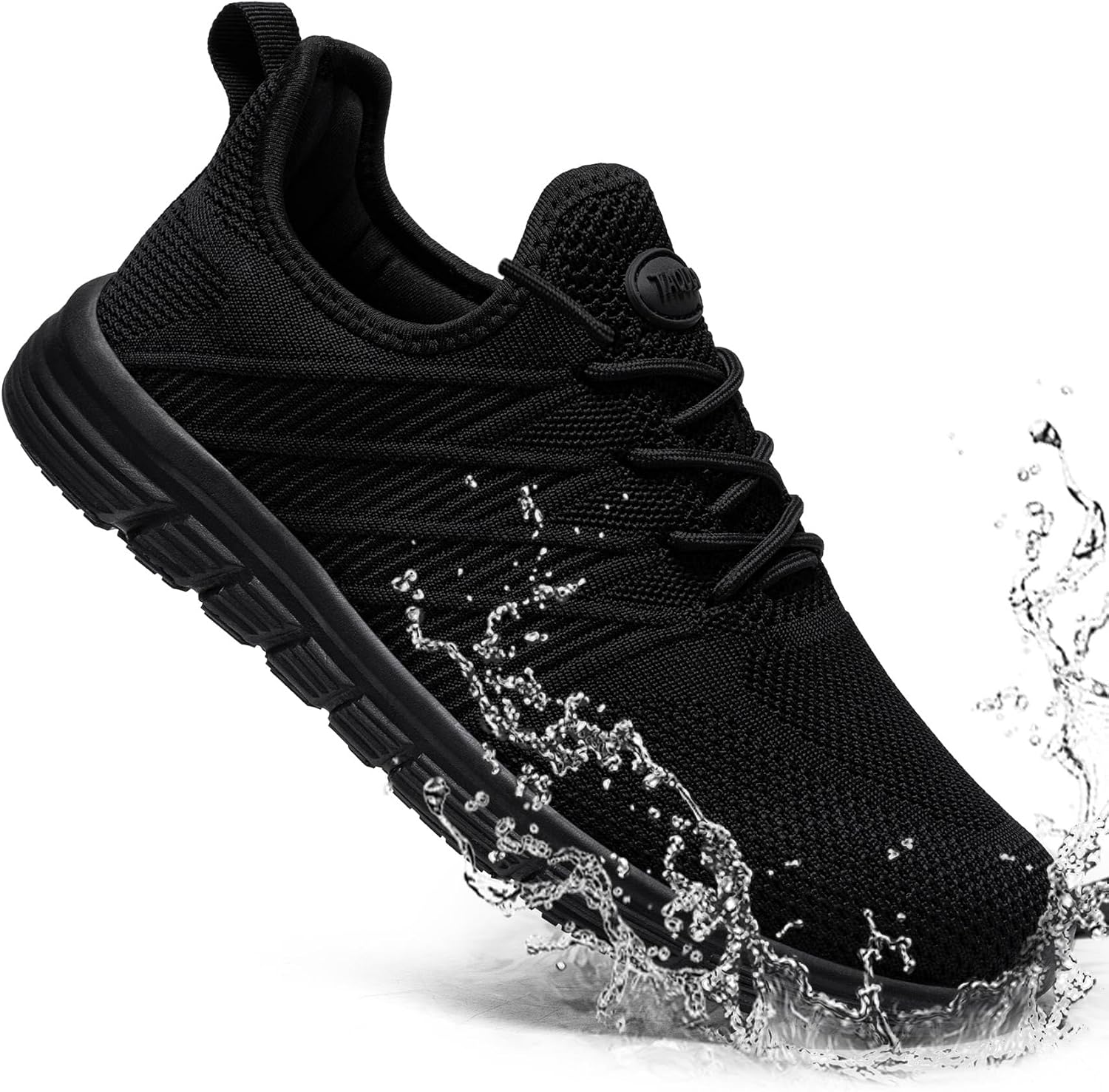 Detalle de Taquco Women's Non-Slip Work Sneakers, Black Slip-On, Water-Resistant