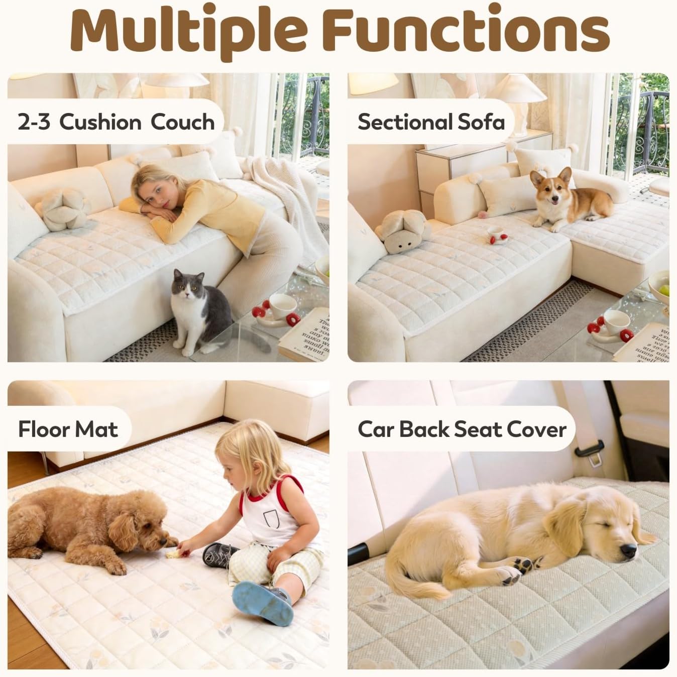 Detalle de MUNERIX Pet Couch Cover, 3-Seater