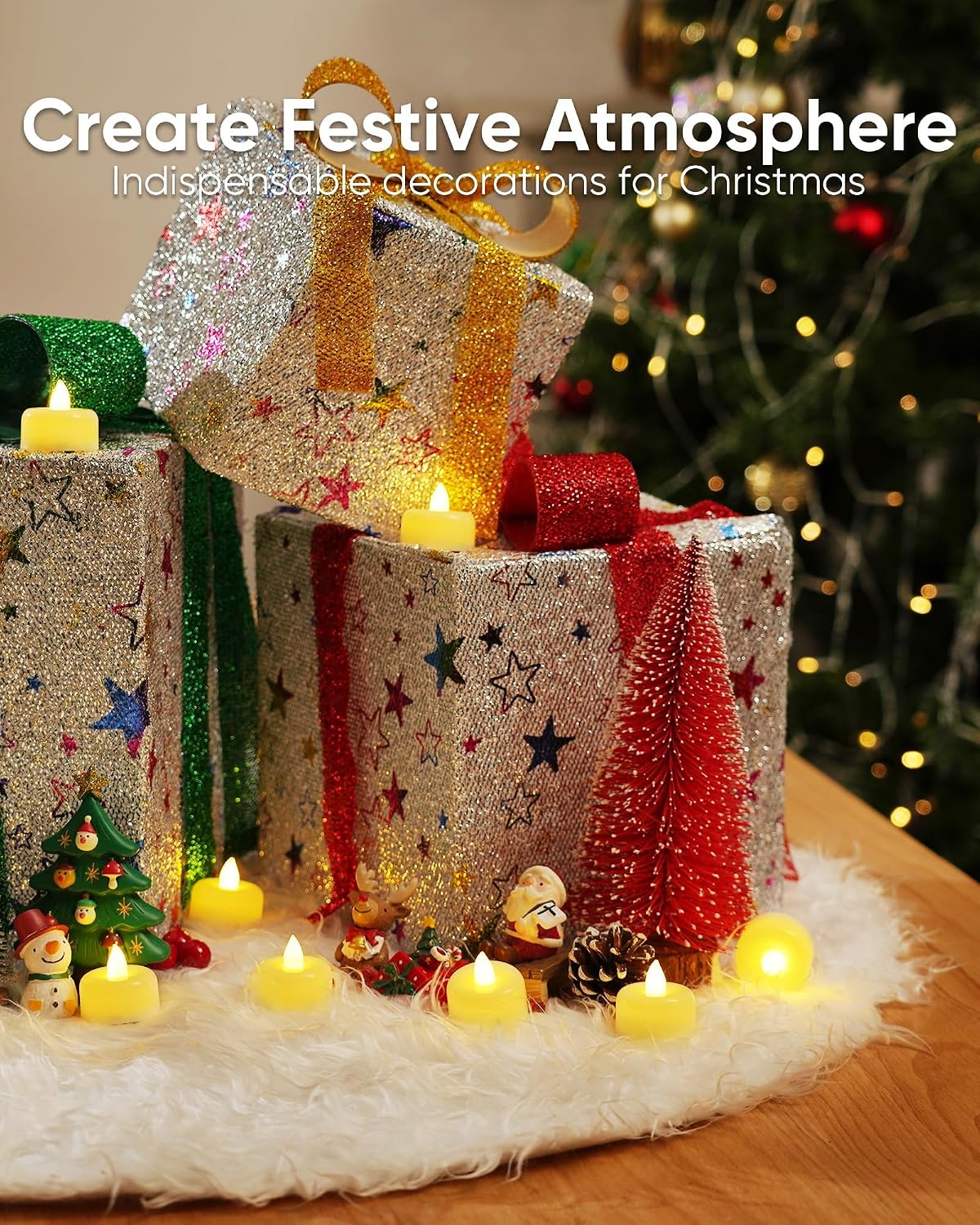 Detalle de AMAGIC 24 Pack Battery Operated Flameless LED Tealights for Votive and Decor