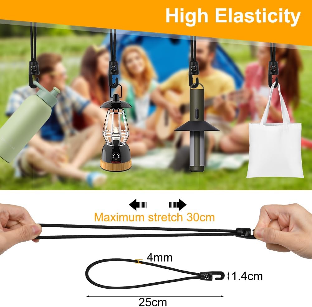 Thumbnail 1 de Adiwo 18 Stück Spanngummi mit Haken, 25 cm Expanders mit Haken – zuverlässige Gummispanner für Outdoor und Haushalt