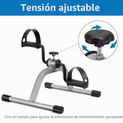 Detalle de RYGEO Ejercitador de pedales para debajo del escritorio: mini bicicleta estática con resistencia ajustable