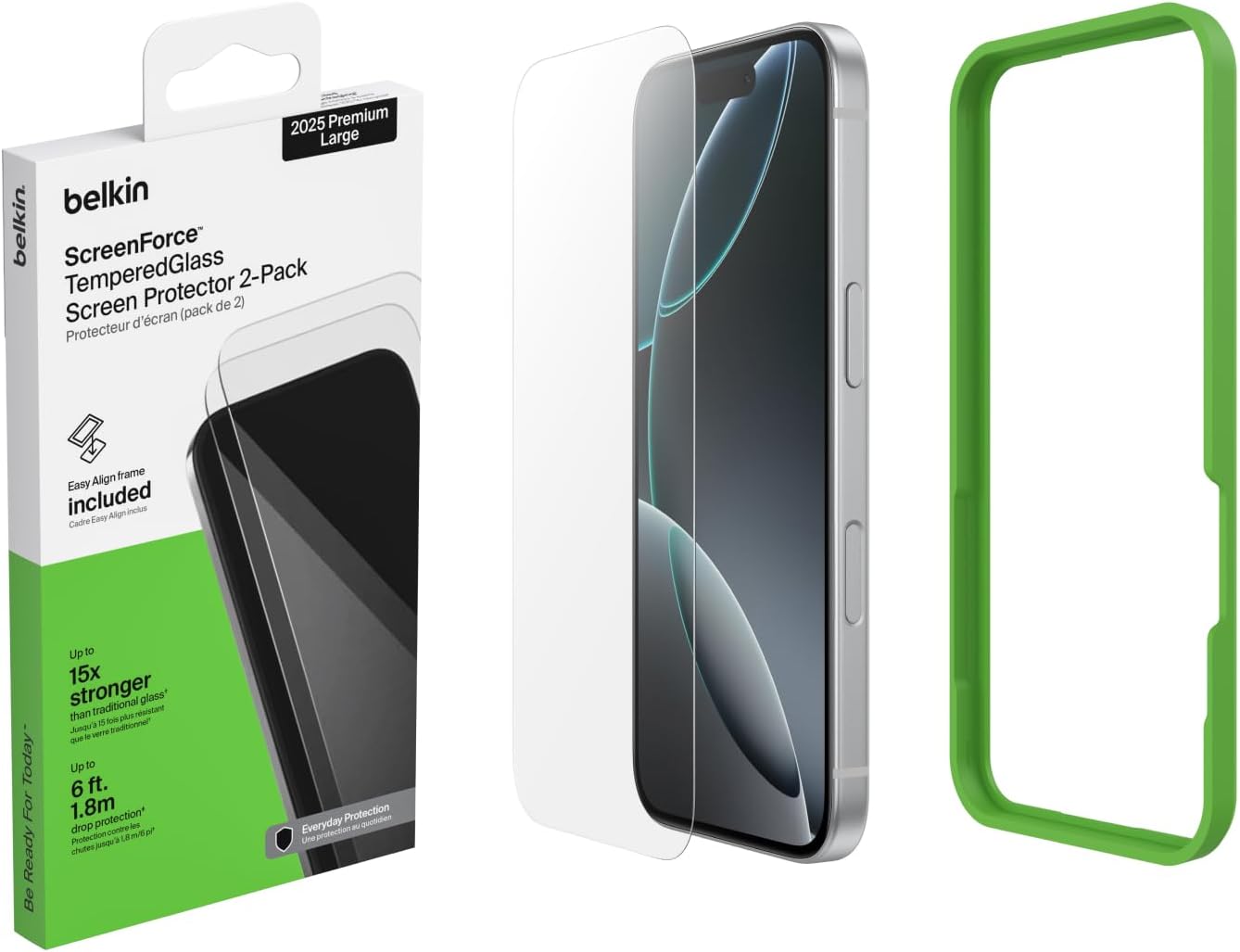 Detalle de Belkin ScreenForce TemperedGlass 2-pack for iPhone 17 Pro Max