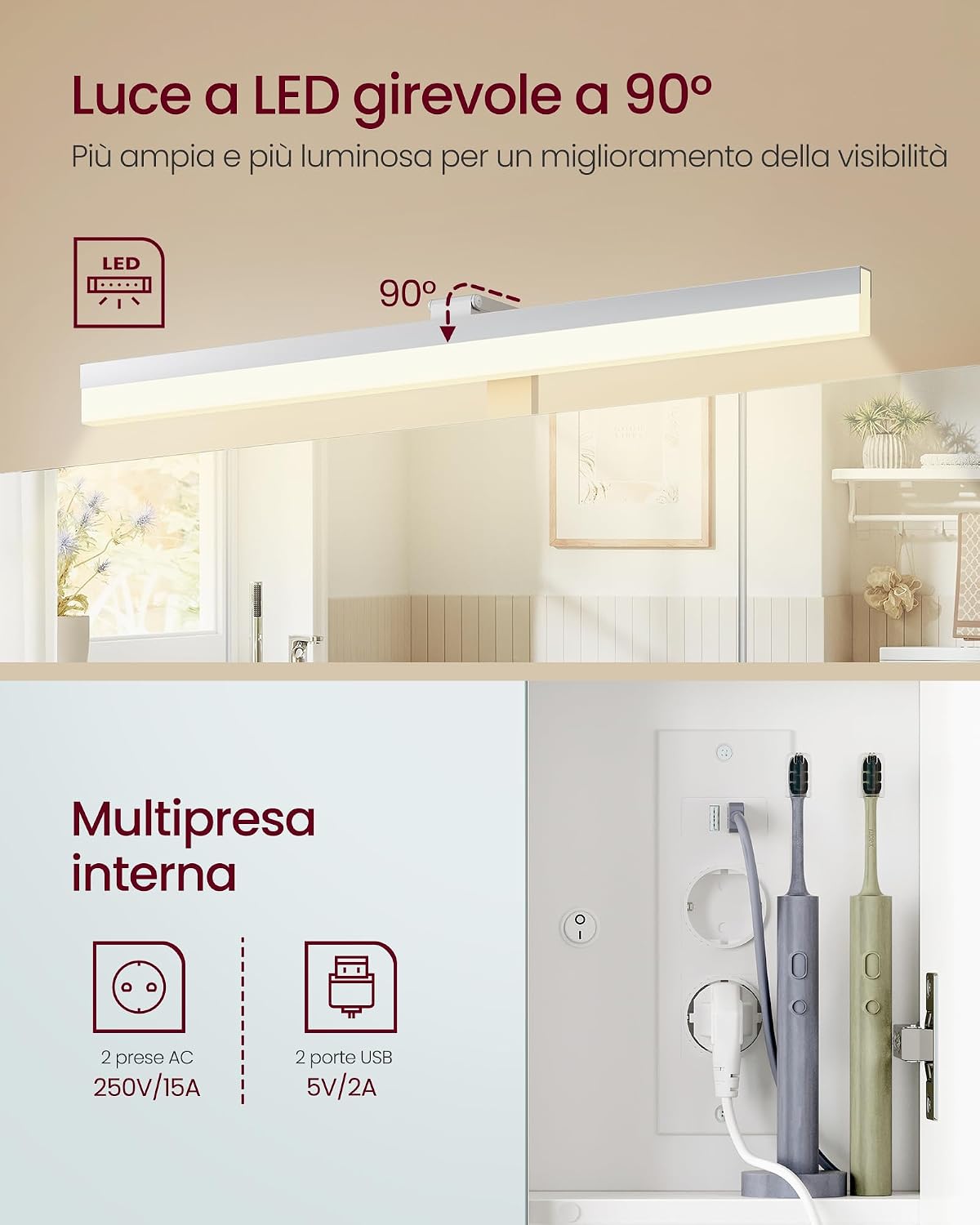 Thumbnail 4 de VASAGLE BBK124Y01 Armadietto bagno 14,5x70x70 cm