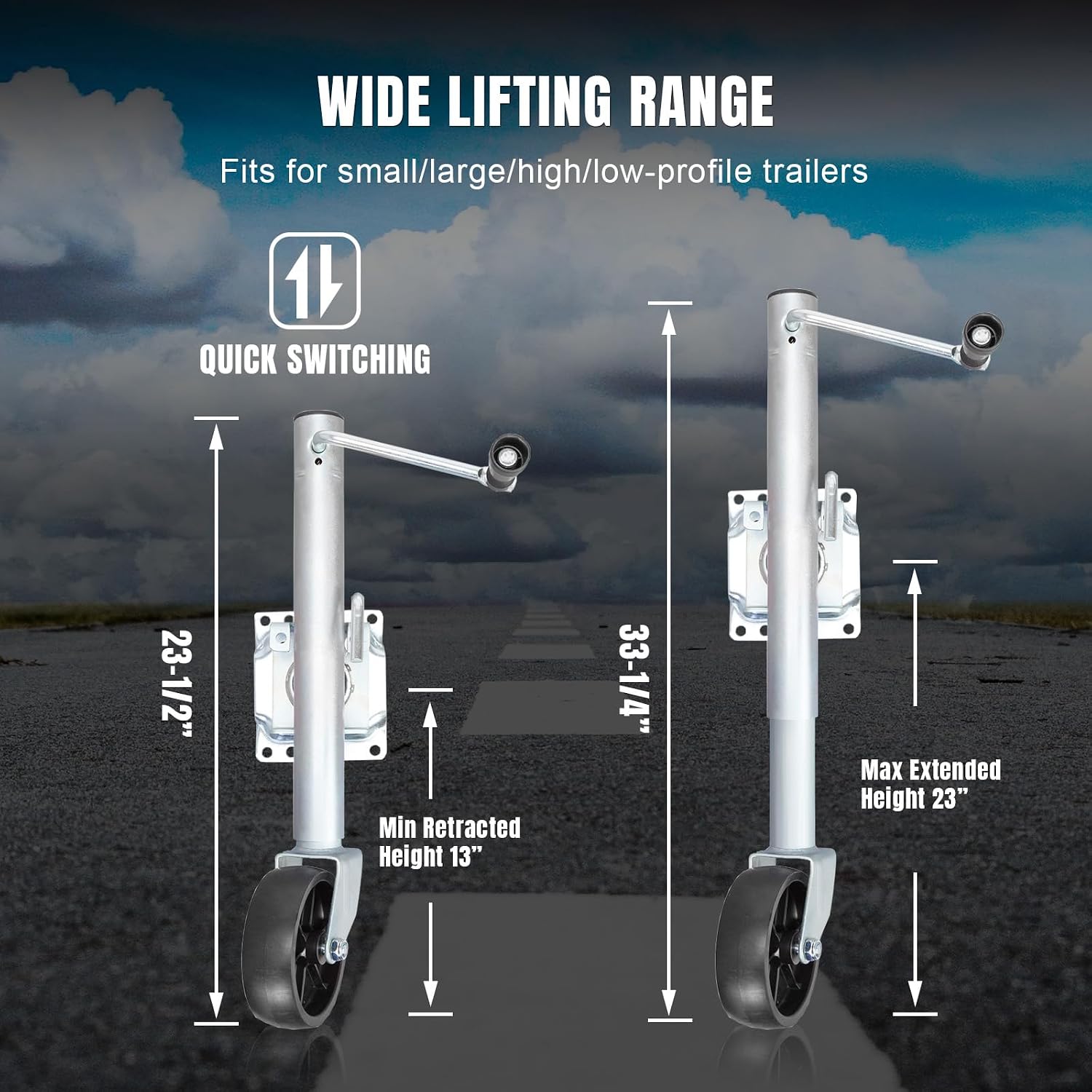 Thumbnail 5 de Torin ATR39001B 1000 lb Trailer Jack 10" lift 🛻