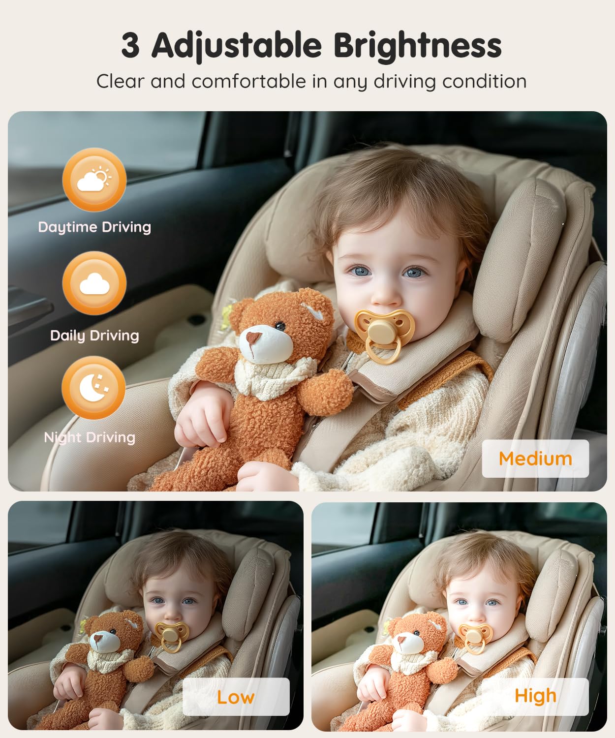 Thumbnail 3 de Babyvue BV3PRO Dual Baby Car Camera: 7.2" 1080p Split Screen for Two Kids