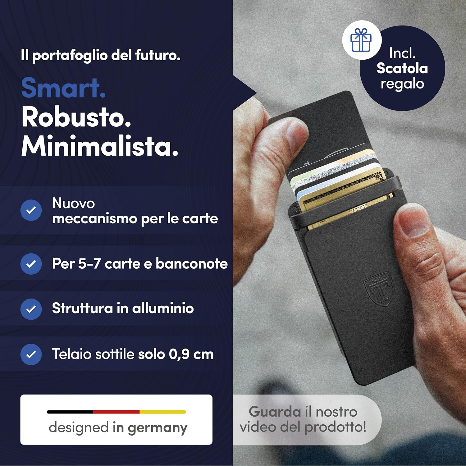 Detalle 2 de TRAVANDO SLYDE portacarte in alluminio 9,9×6,8×0,9 cm
