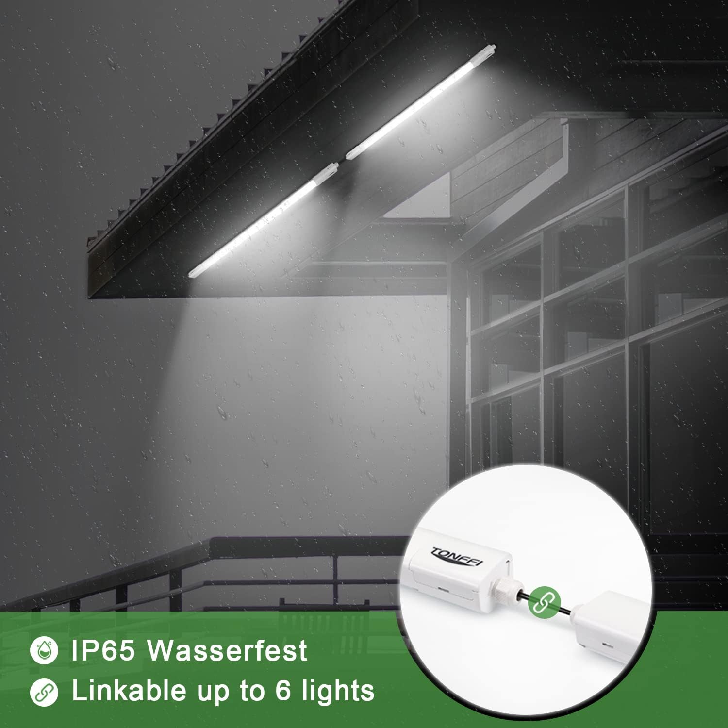 Thumbnail 2 de TONFFI 2x LED Feuchtraumleuchte 150 cm, 60 W