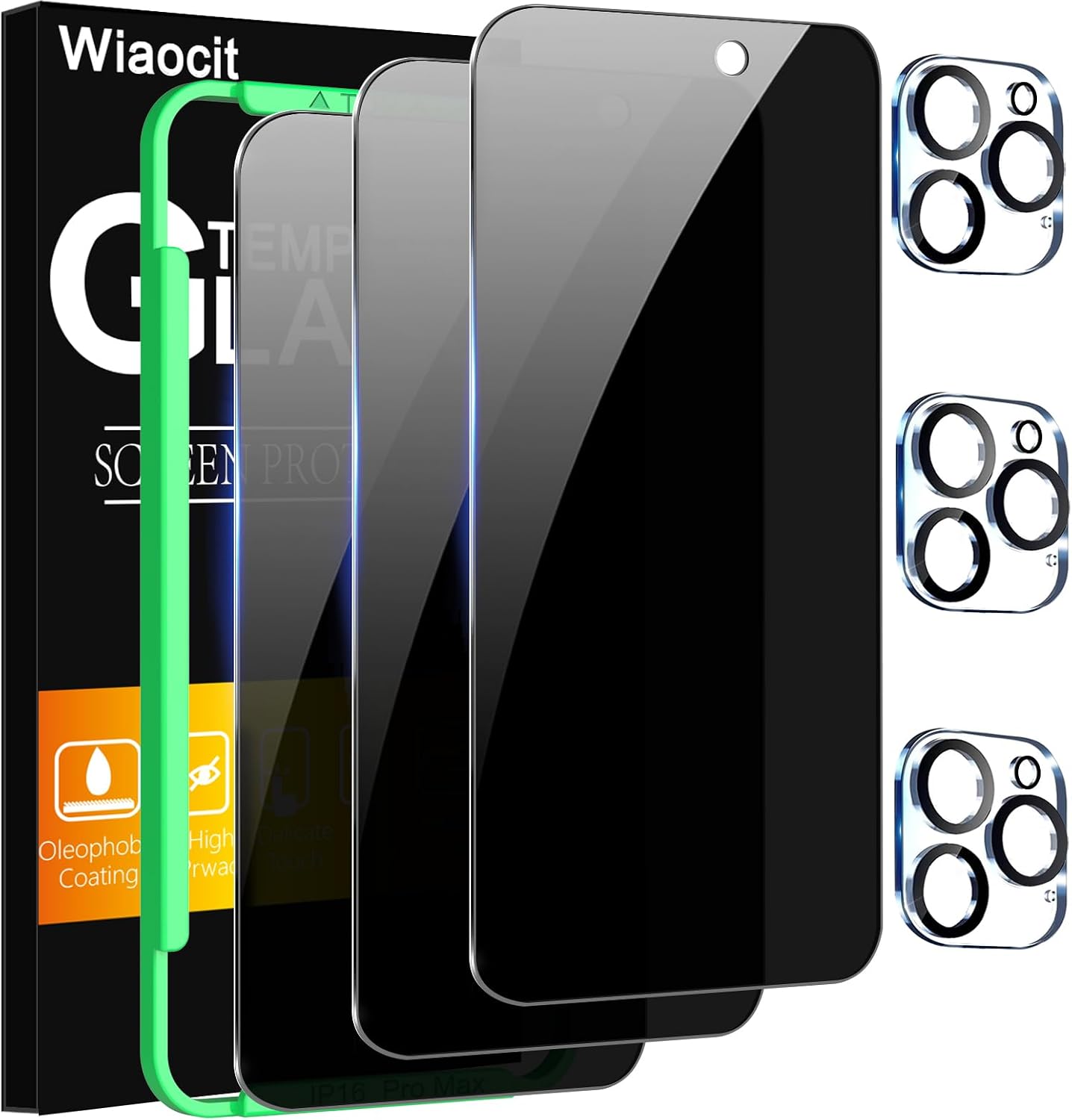 Detalle de Wiaocit Privacy Screen Protector for iPhone 16 Pro Max