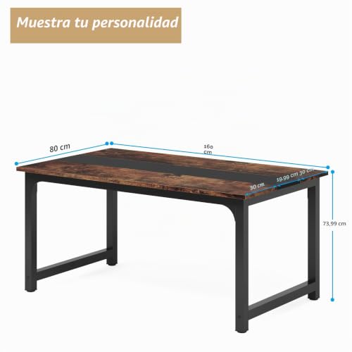 Thumbnail 1 de Tribesigns: Mesa de comedor industrial de 160 x 80 cm para 4–6 personas