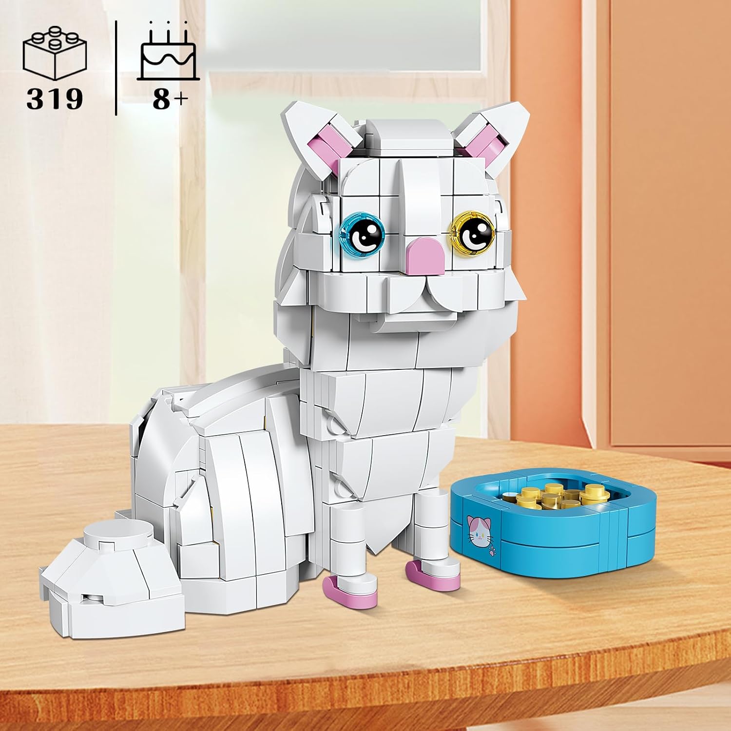 Detalle de White Cat Building Block Set, 319 Pieces