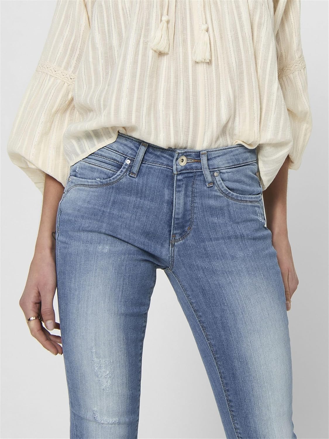Thumbnail 6 de ONLY Skinny Fit Jeans ONLBLUSH a vita normale con effetto distrutti