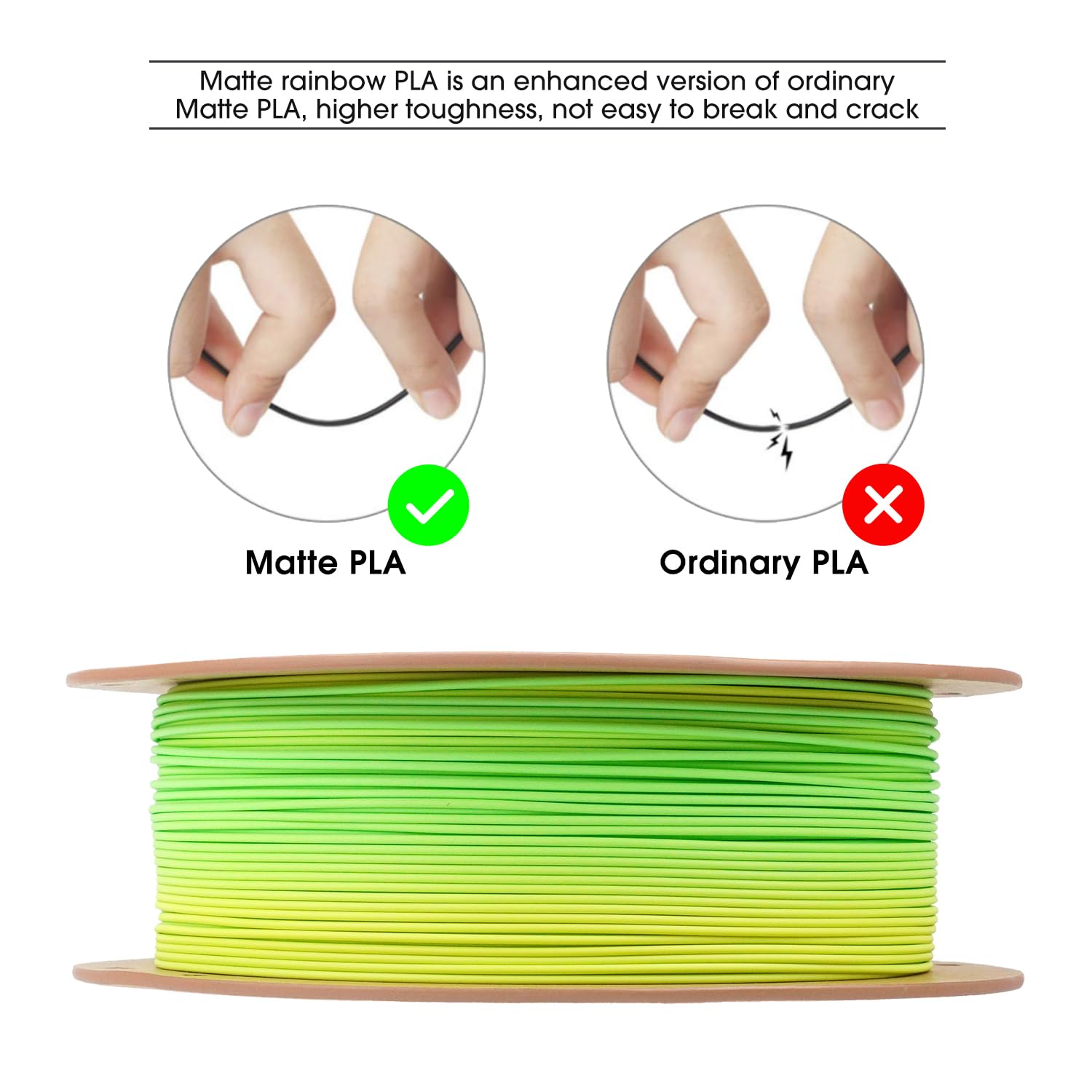 Detalle de eSUN Matte Rainbow PLA 1,75 mm