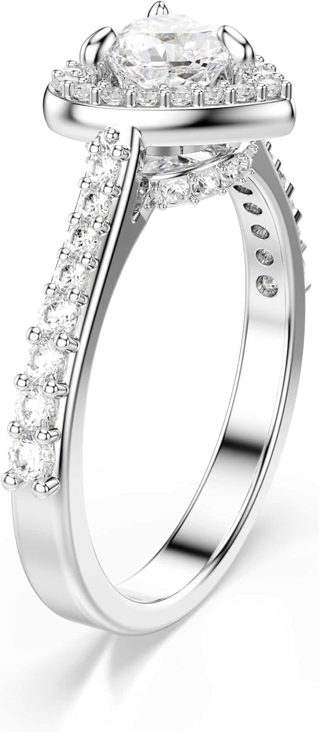 Detalle de Swarovski Una Angelic Collection Motif Ring in Heart design, rhodium plated