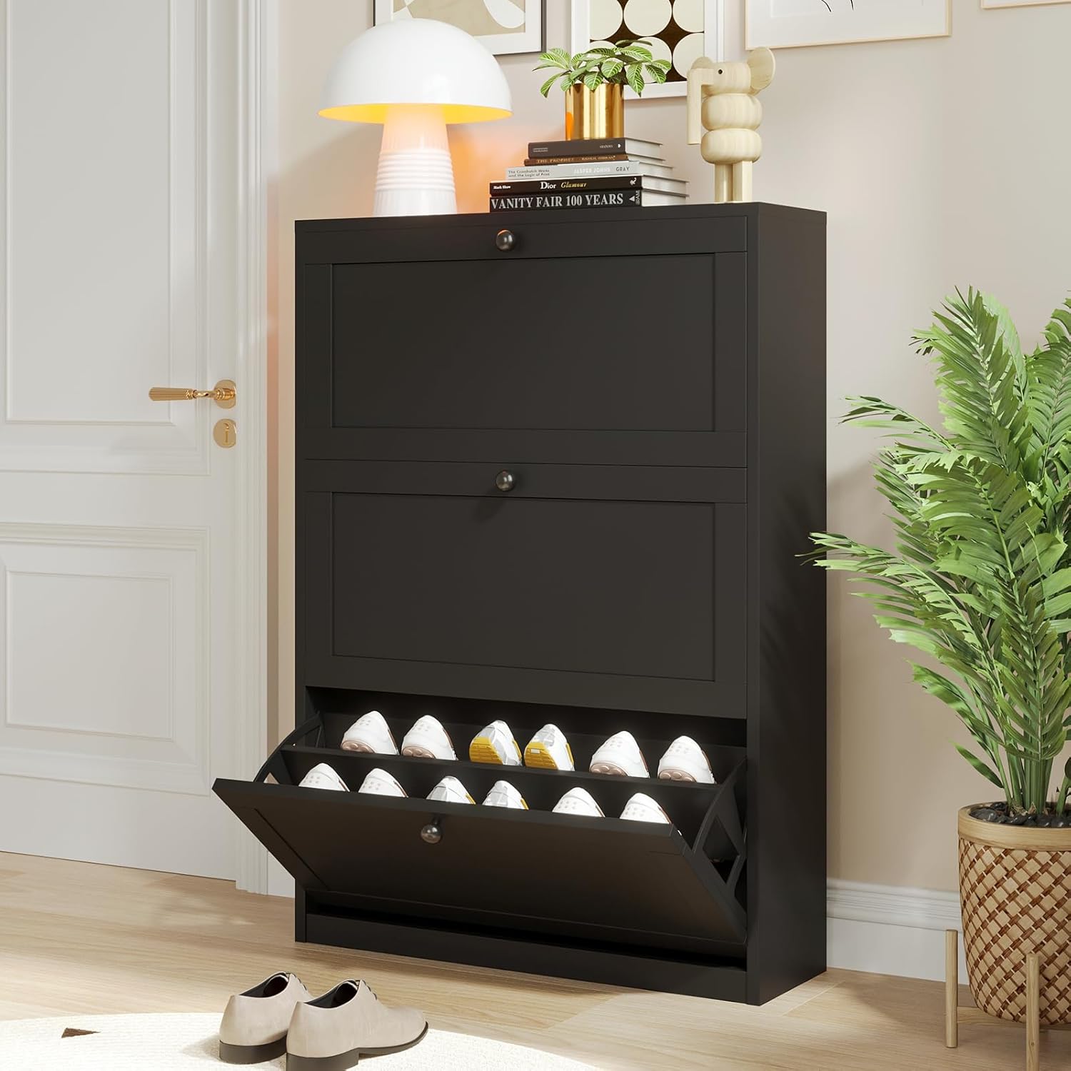 Detalle de VOWNER Zapatero 3 Puertas 80x24x116 cm