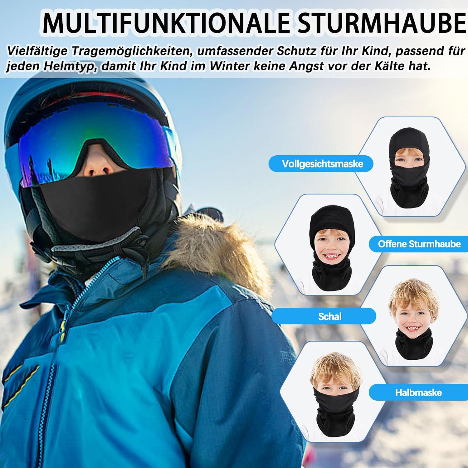 Thumbnail 4 de GFORI Kinder Sturmhaube 40–55 cm 🧣