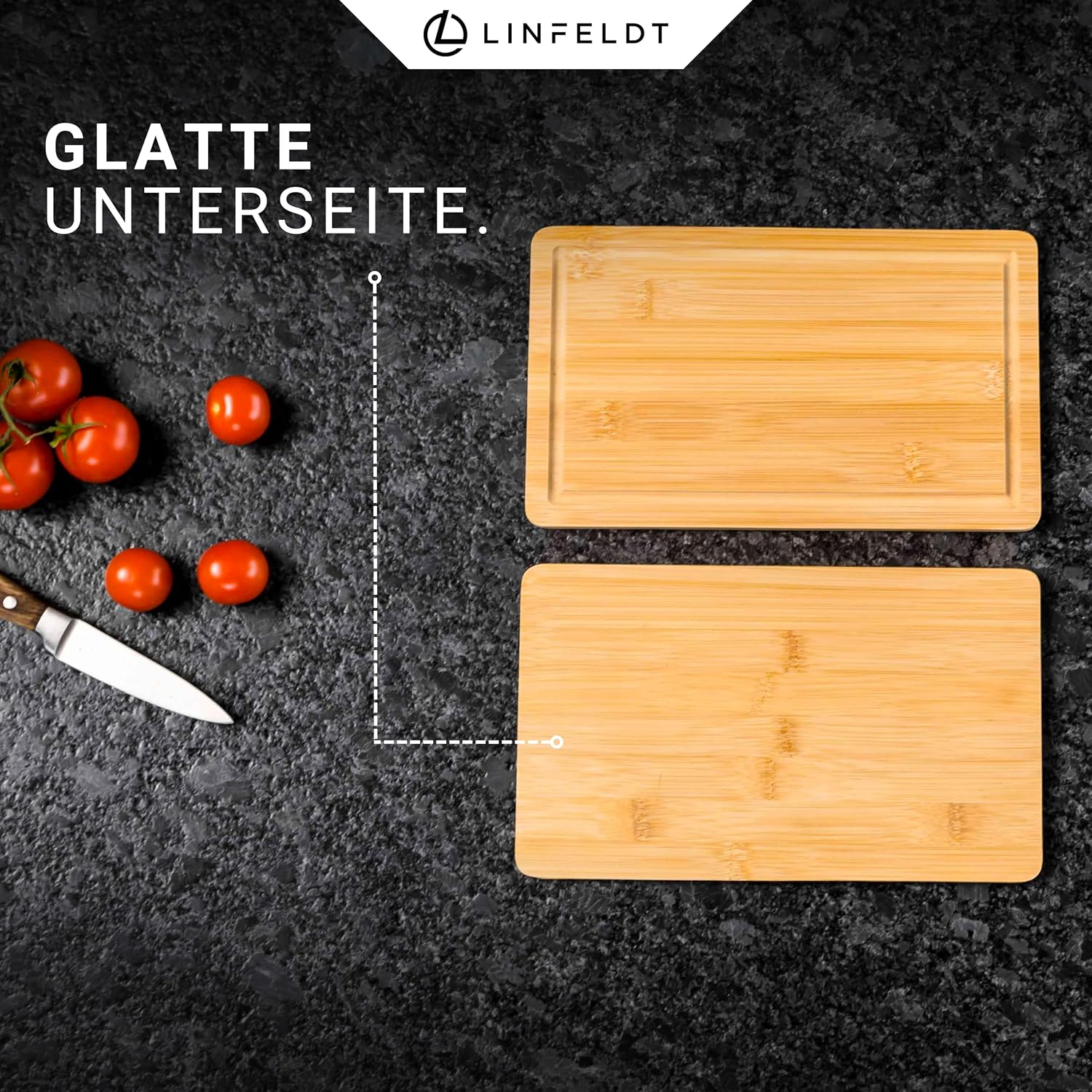 Thumbnail 3 de LINFELDT 6er-Set Bambus-Frühstücksbrettchen mit Saftrille (27 x 16 x 1 cm)