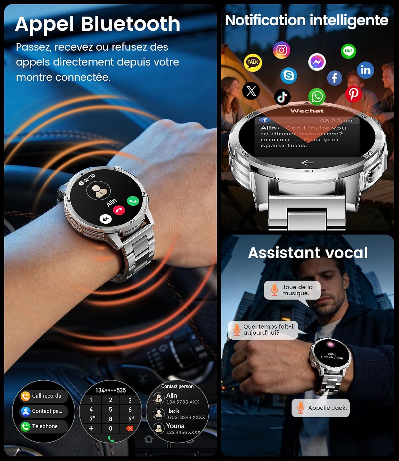 Thumbnail 3 de CHOOSETIME EF19 smartwatch met 1,85-inch scherm, 1000 mAh en IP68