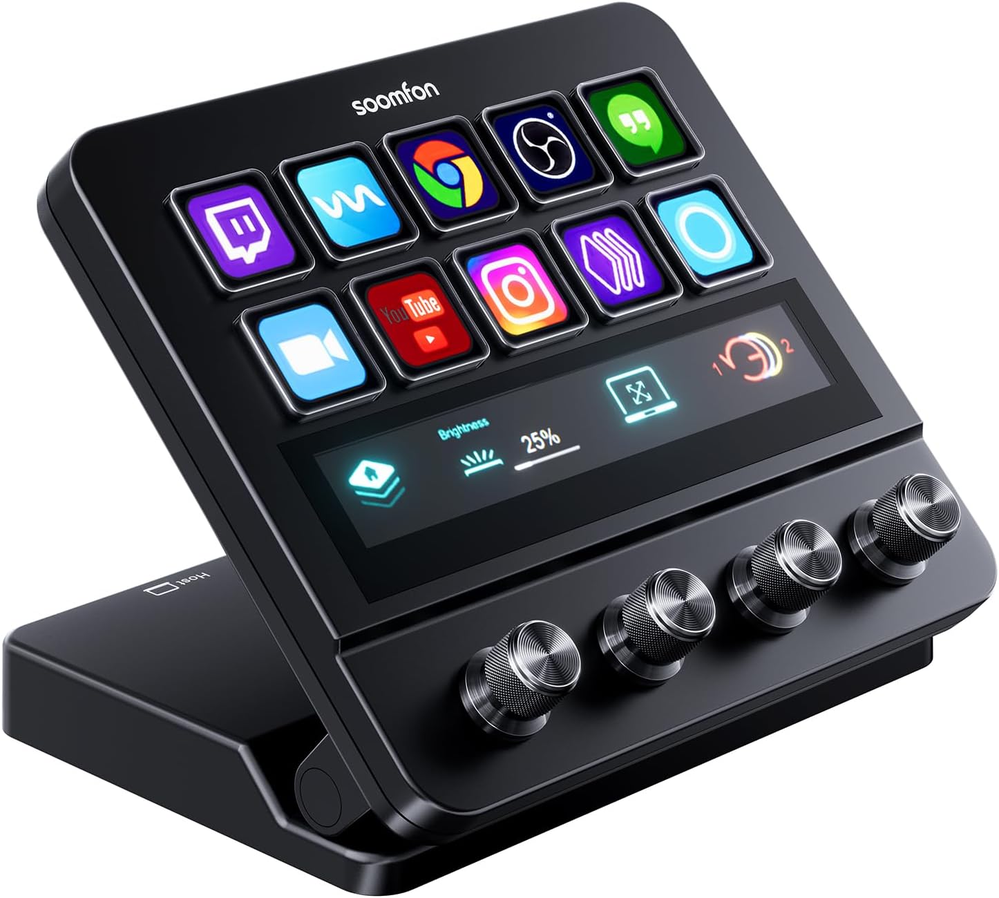 Detalle de SOOMFON CN003 Stream Controller with 10 Macro Keys, Touch Strip and 4 Dials