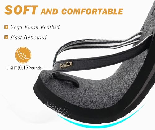 Detalle de KuaiLu Women's Arch Support Flip Flops – Cushioned Orthotic Sandals for All-Day Comfort