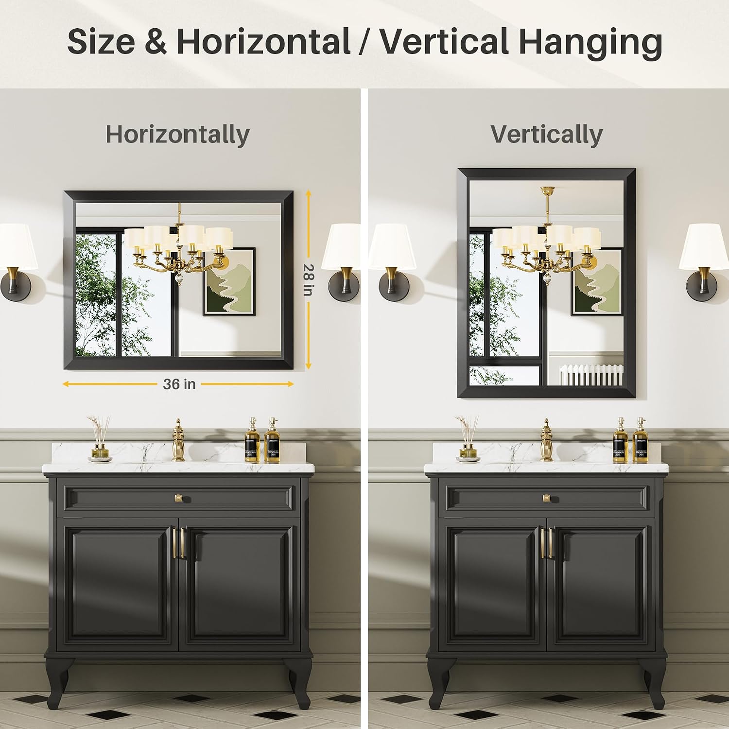 Thumbnail 5 de Briivue 24x32 Inch Black Bathroom Mirror