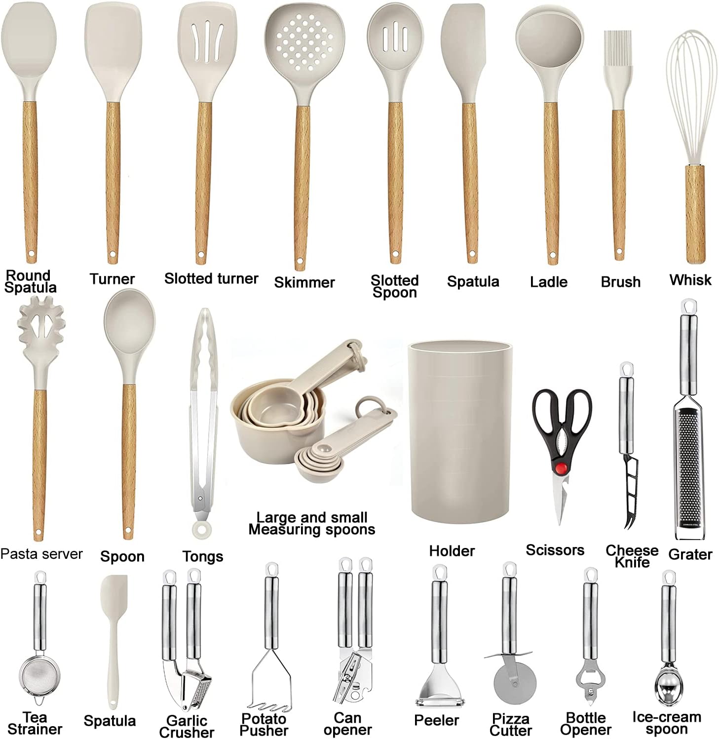 Detalle de 35-Piece Silicone Kitchen Utensil Set