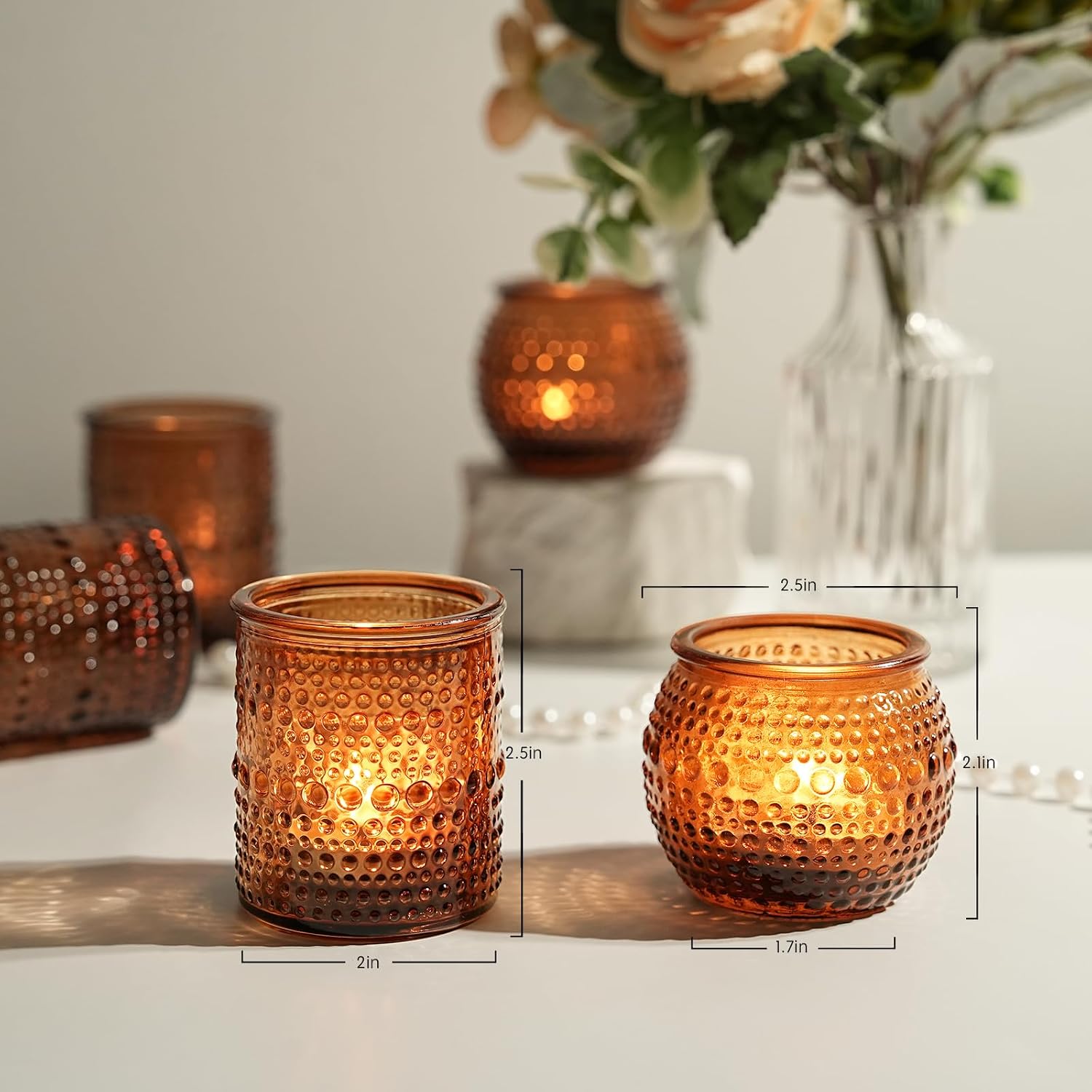 Detalle 2 de Blue Vintage 24-Pack Votive Candle Holders 2x2.5in 🕯