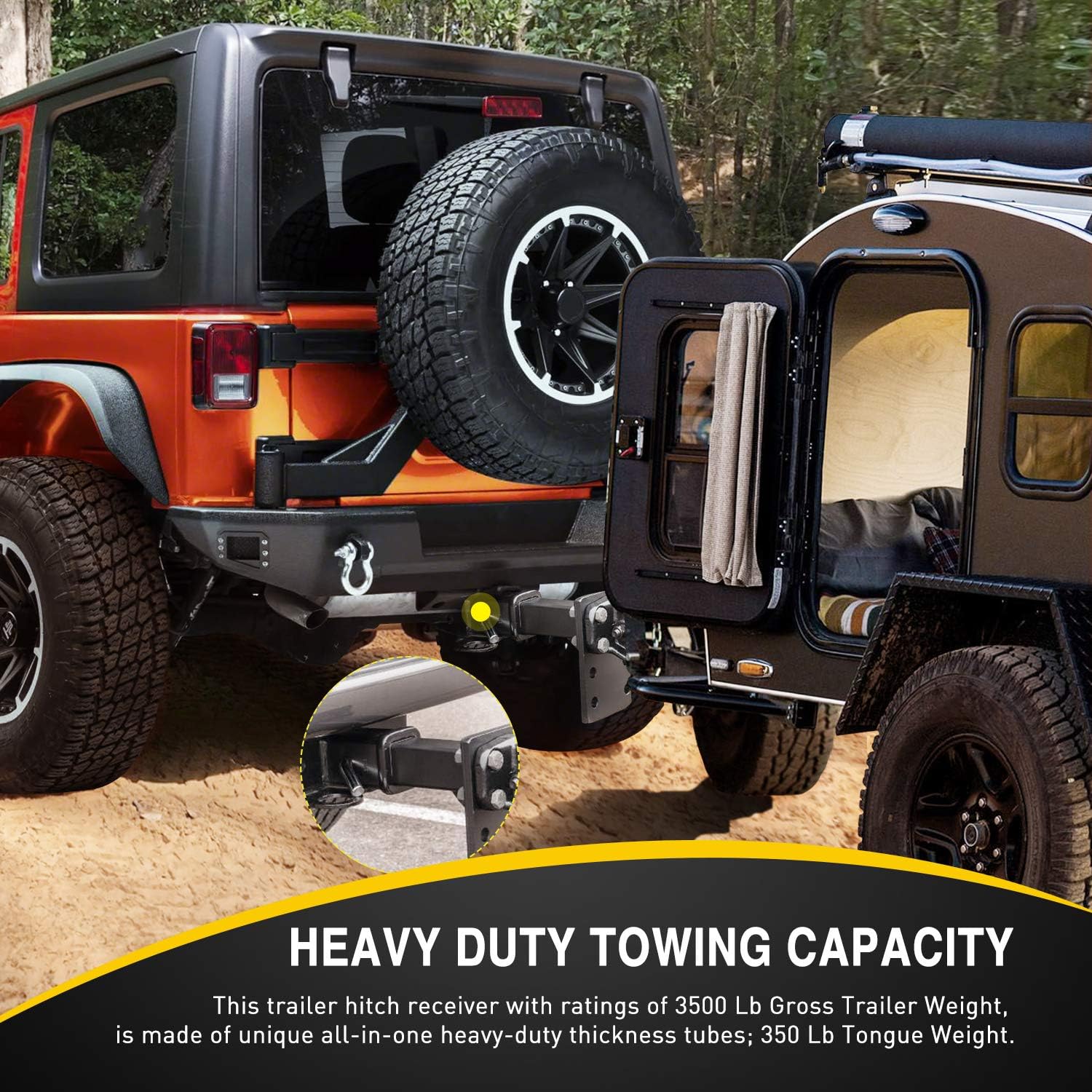 Thumbnail 5 de Nilight JK-61A 2-Inch Rear Hitch for Jeep JK