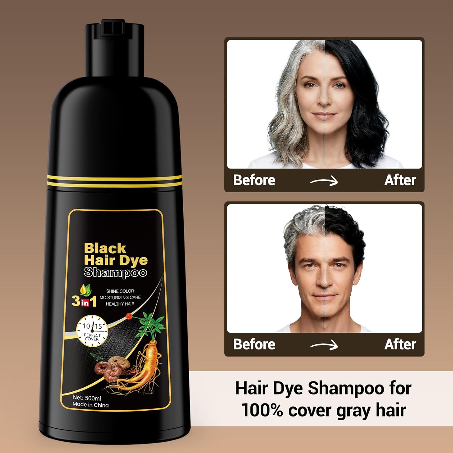 Thumbnail 4 de IIIMEIDU Hair Dye Shampoo for Gray Hair Coverage