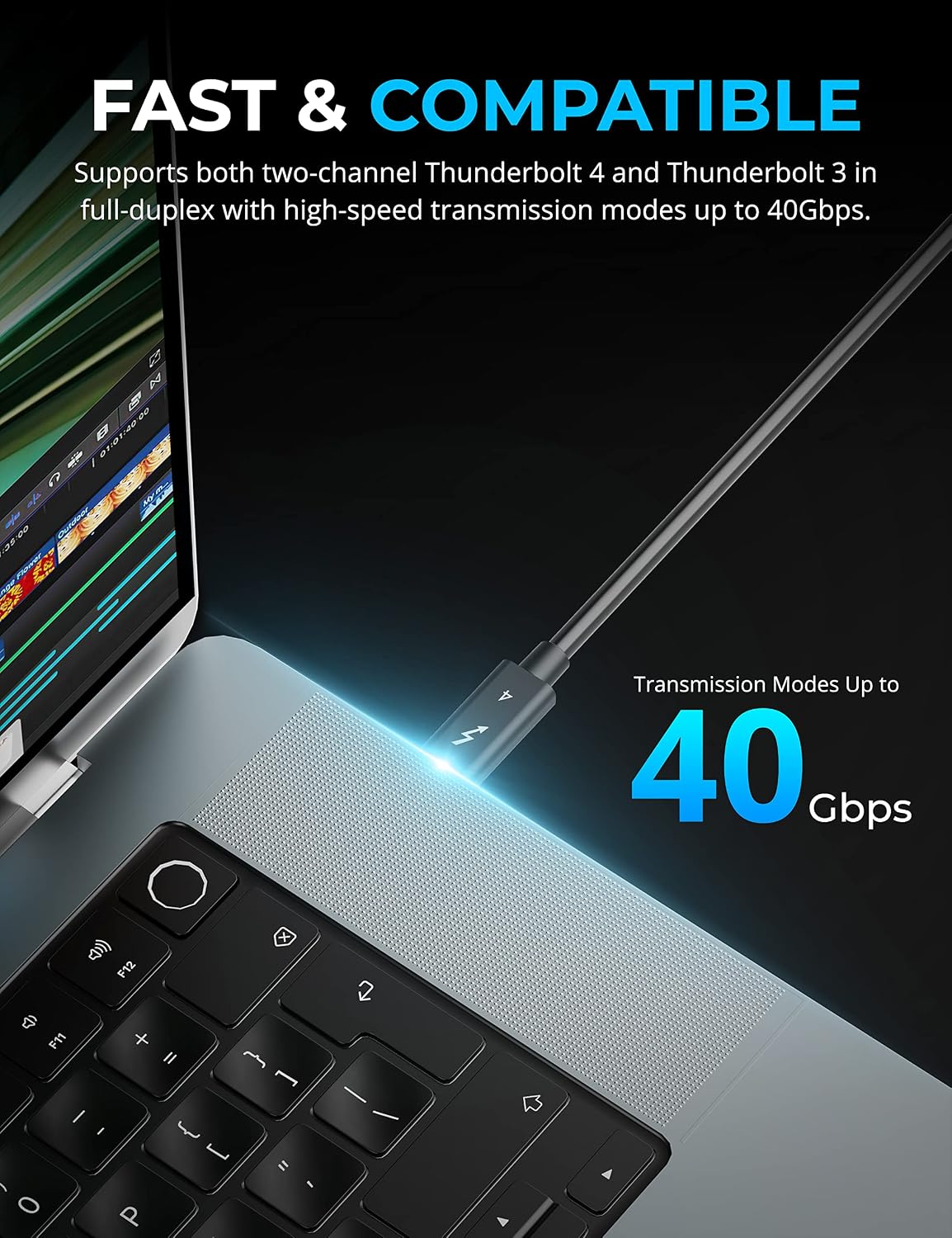 Detalle de SABRENT Thunderbolt 4 cable 2M