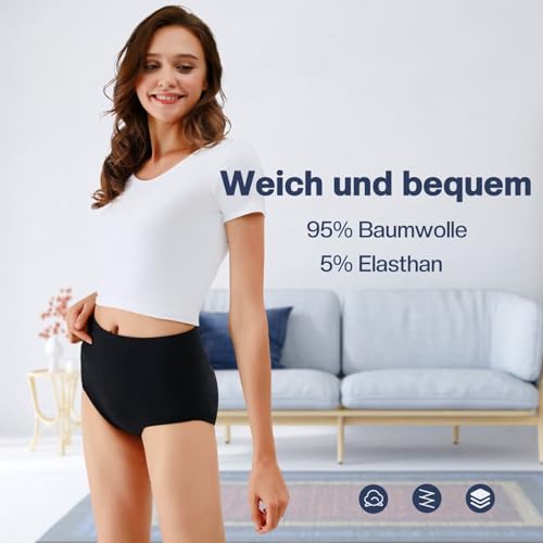 Detalle 2 de TUUHAW High Waisted C Section Underwear for Women – Cotton, 5 Pack