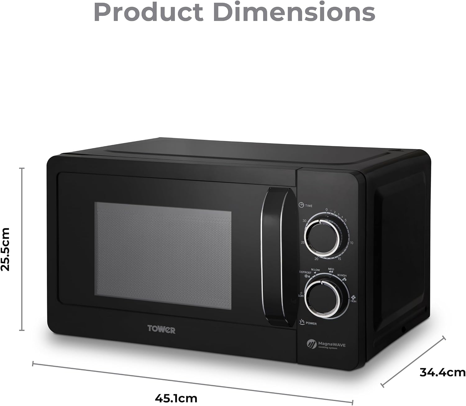 Thumbnail 5 de Tower T24042BLK Manual Microwave 800W