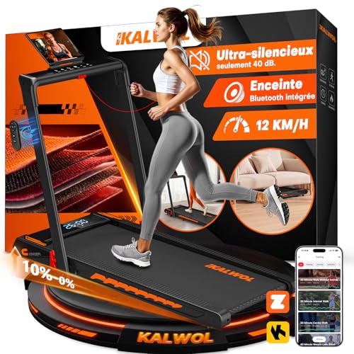 Detalle de Tapis de Course 6 en 1 Kalwol: pliable, inclinable à 10% et haut-parleur intégré