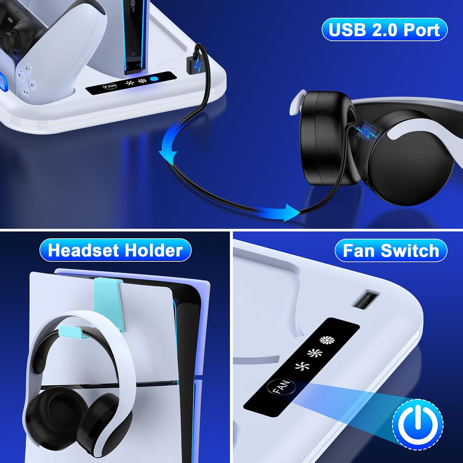 Thumbnail 6 de HEYLICOOL PS5 Slim Stand and Cooling Station