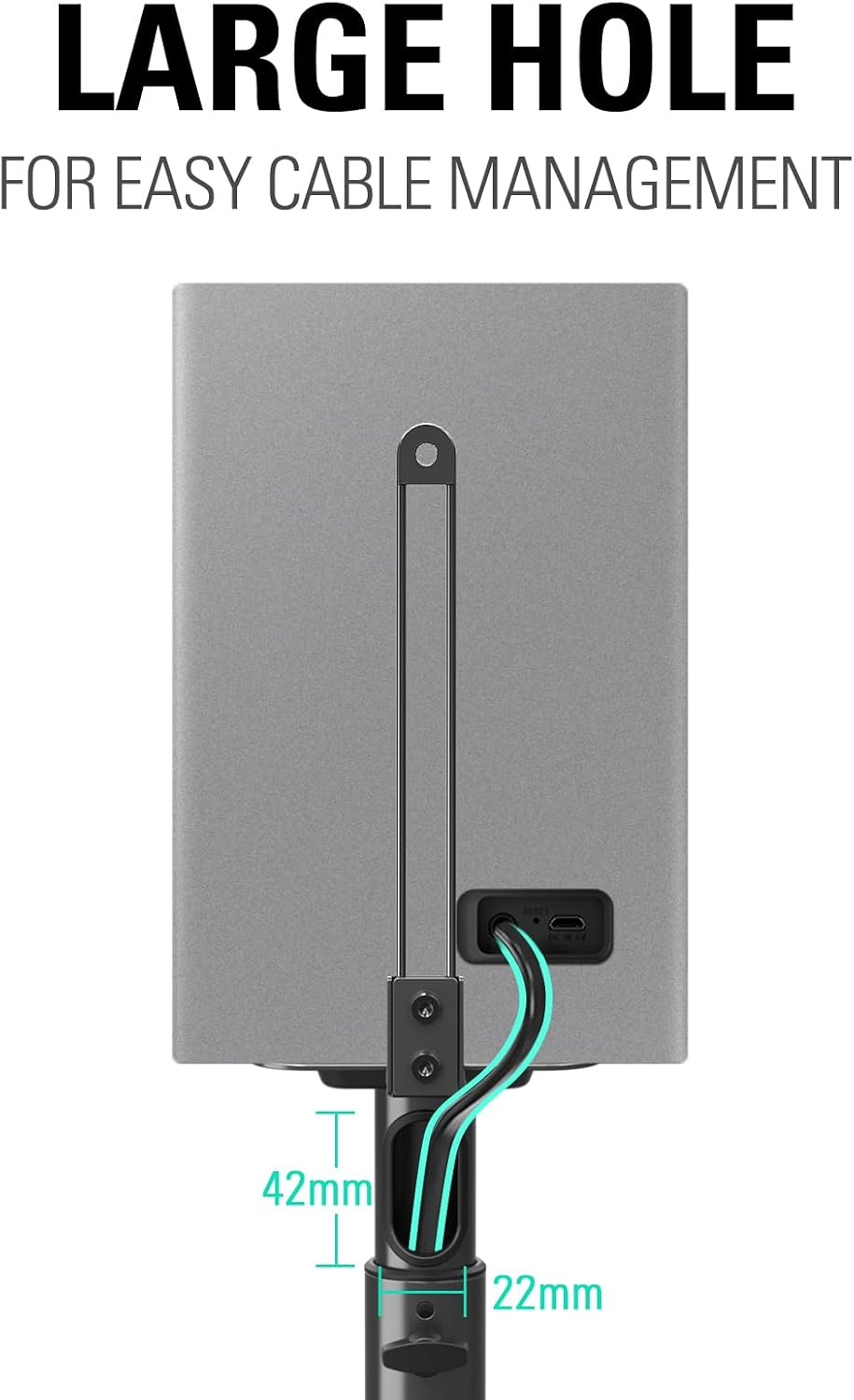 Detalle de Mounting Dream verstelbare luidsprekerhouders, set van 2, tot 5 kg