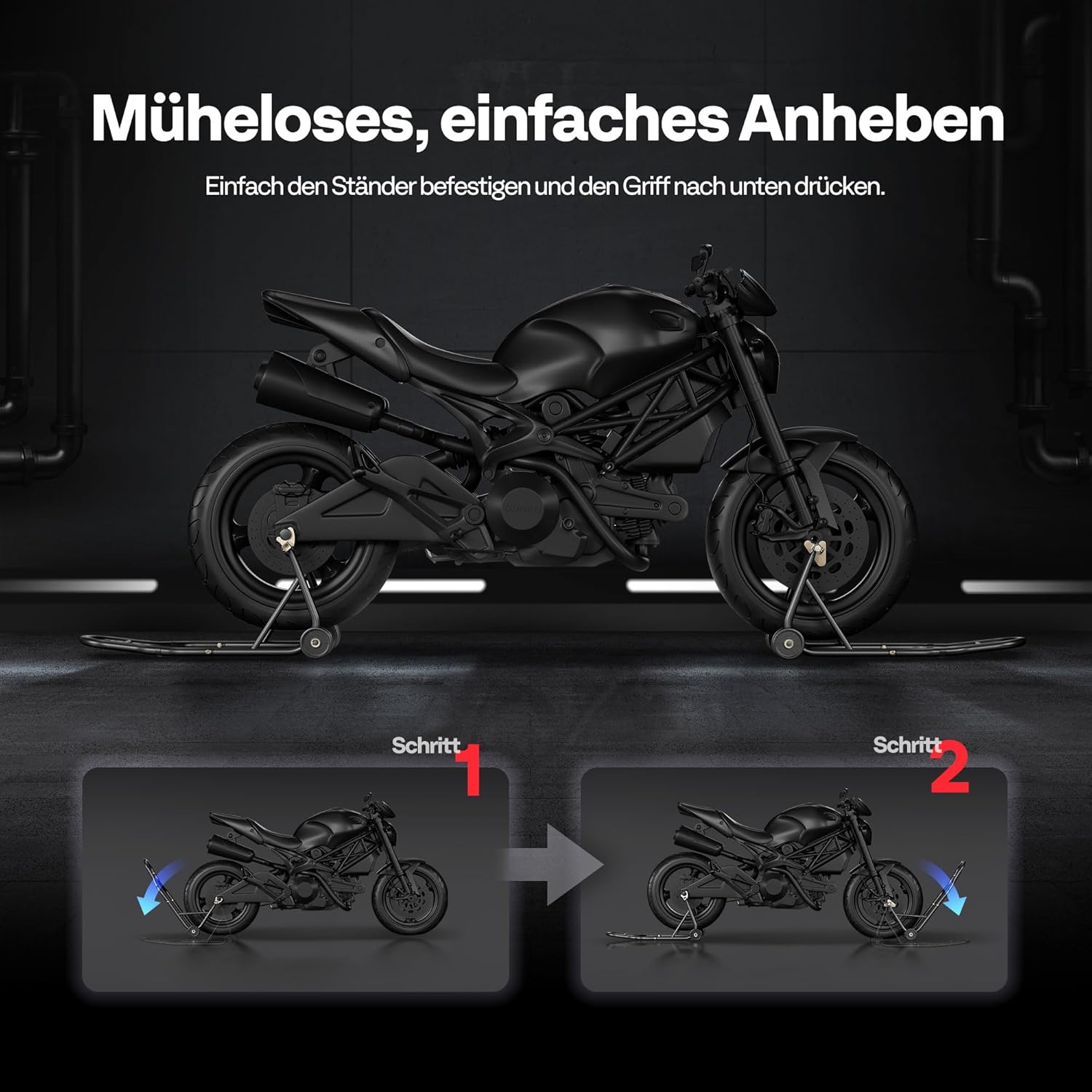 Thumbnail 6 de SPECSTAR Robuster Motorrad-Hinterradheber bis 400 kg (Universal, verstellbar, Paddock-Ständer-Combo)