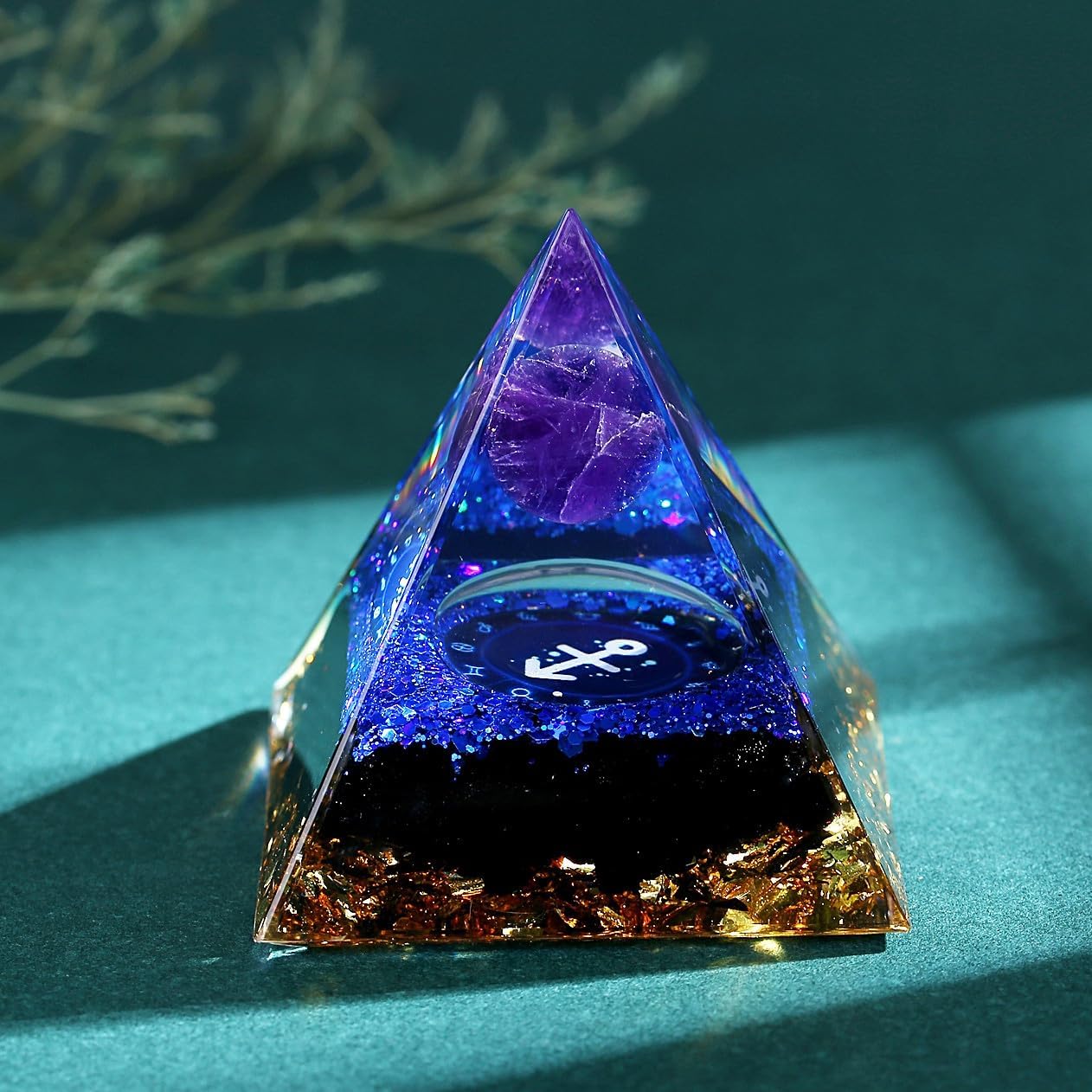 Detalle de XIANNVXI Sagittarius Crystal Tower – Healing Crystal and Reiki Gift for Sagittarius
