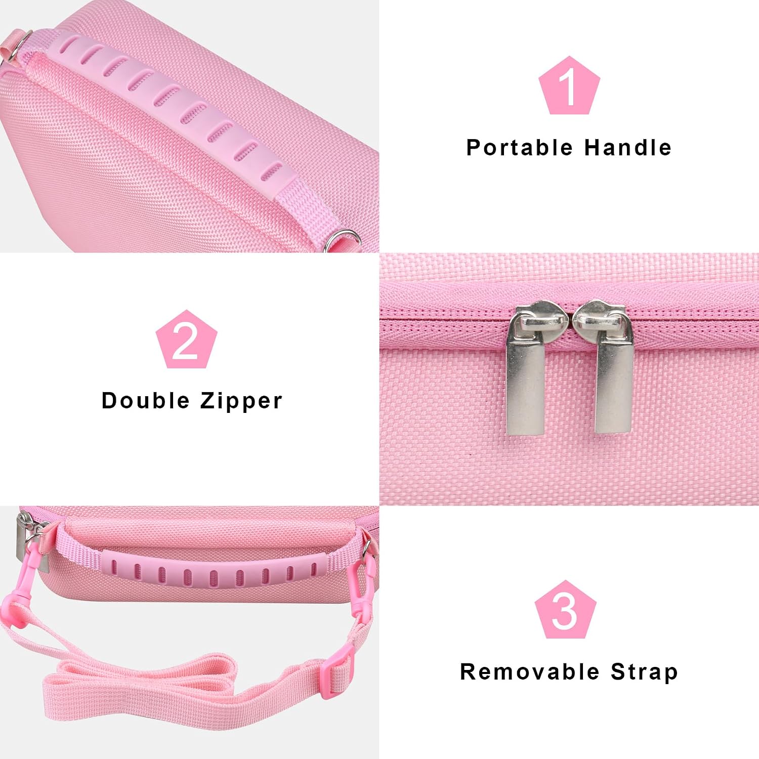 Detalle de Canboc Carrying Camera Case for Sony ZV-1, ZV-1 II & ZV-1F – Portable Vlog Accessory Case (Pink)