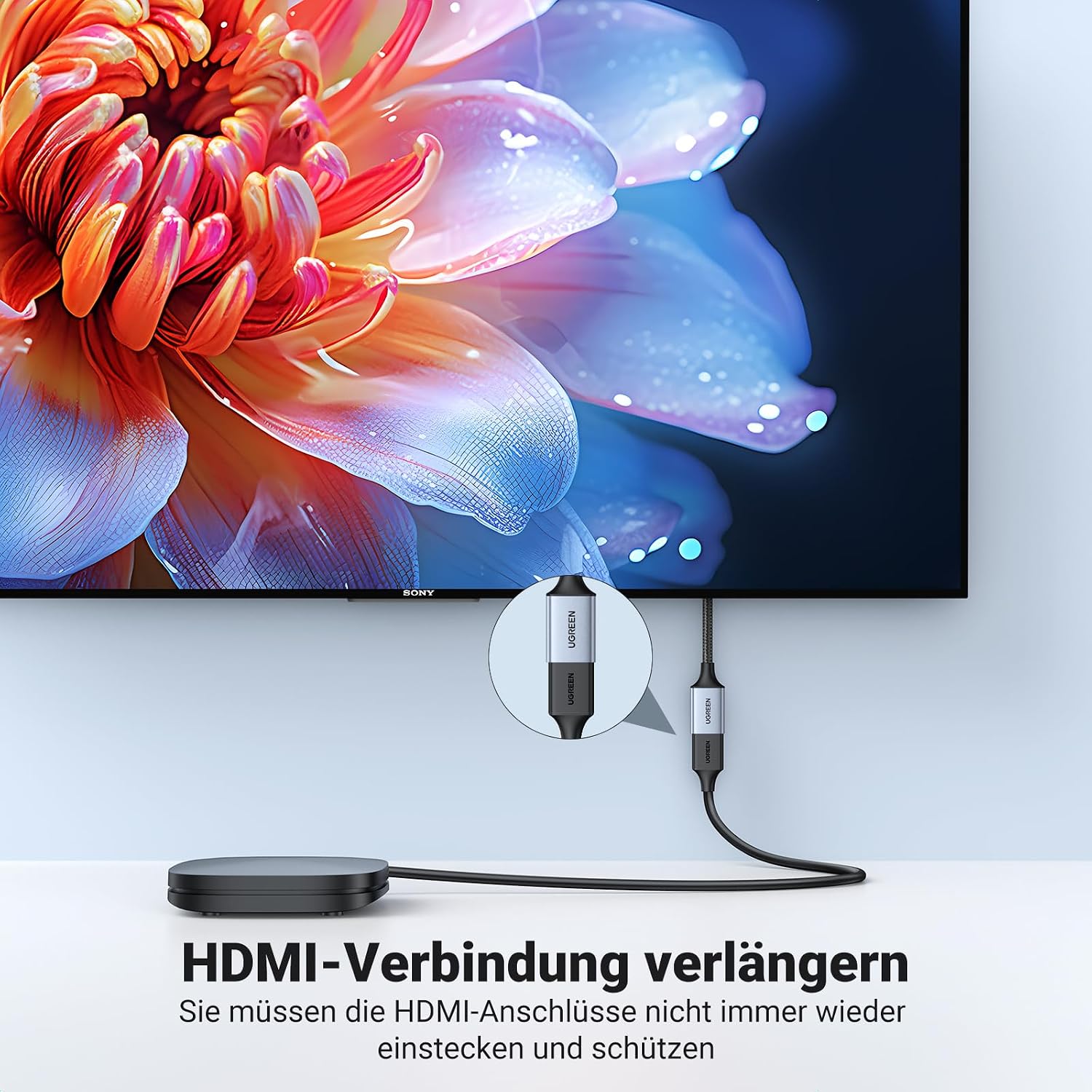Detalle de UGREEN HDMI 2.1 Verlängerungskabel 2M – 8K@60Hz, 4K@240/144/120Hz, eARC, Dolby Atmos, HDR, VRR, HDCP 2.3