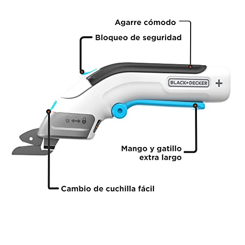 Detalle de Black+Decker BCSC115-XJ: Tijeras eléctricas de 3,6 V con carga USB-C