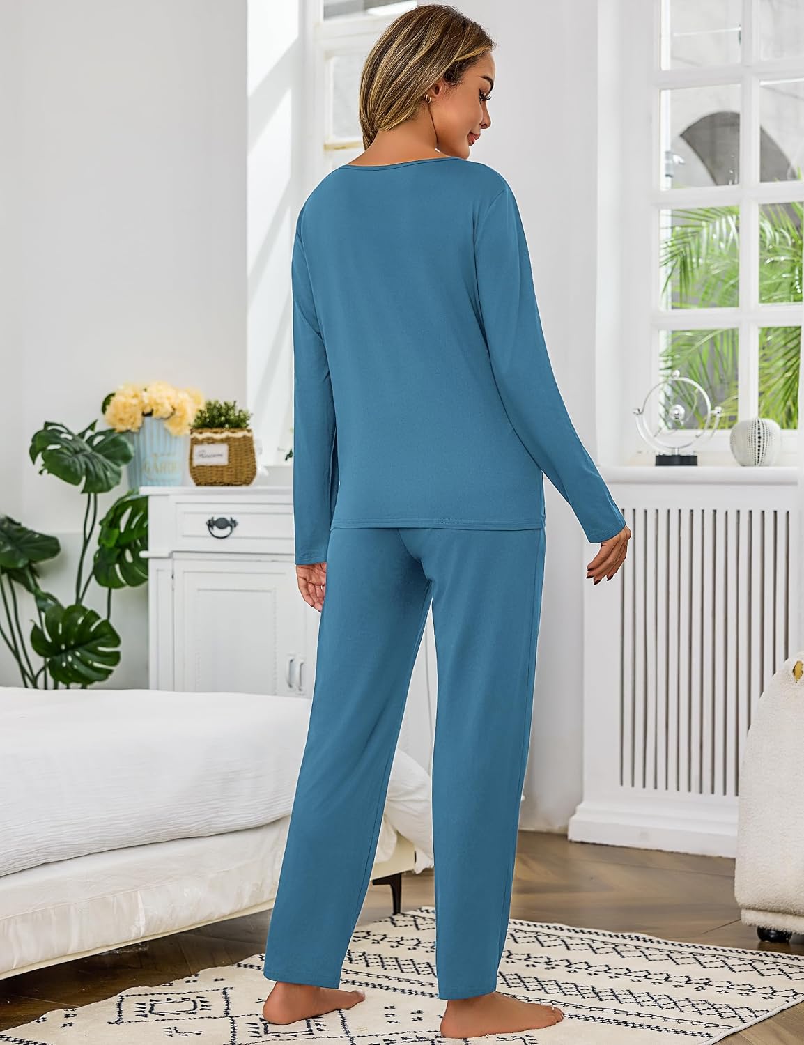 Thumbnail 3 de Bresdk Pyjama Femme Hiver coton manches longues