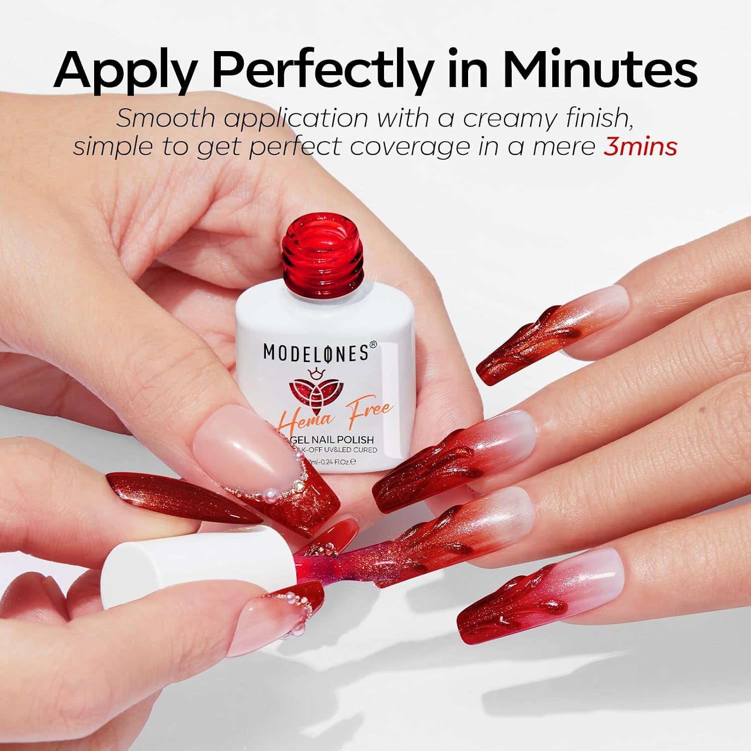 Thumbnail 4 de modelones Red Gel Nail Polish 6 Colors 💅