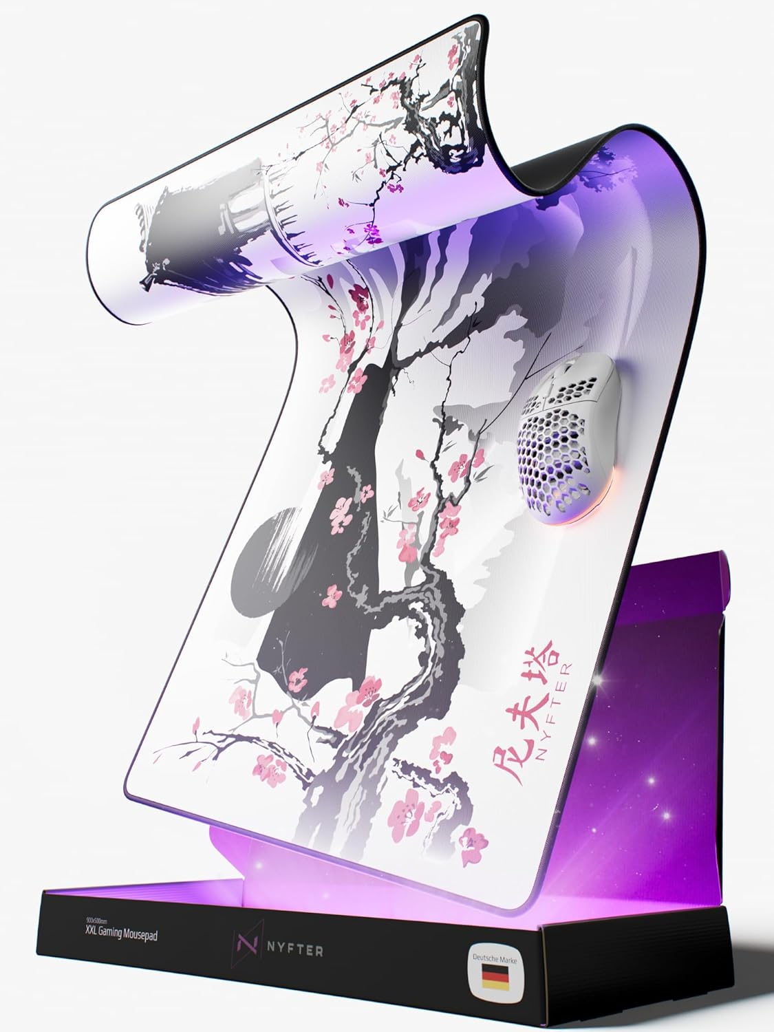 Thumbnail 1 de Nyfter XXL Gaming-Mauspad Sakura Weiß (900 x 500 mm) – Premium Fuji, wasserabweisend & rutschfest