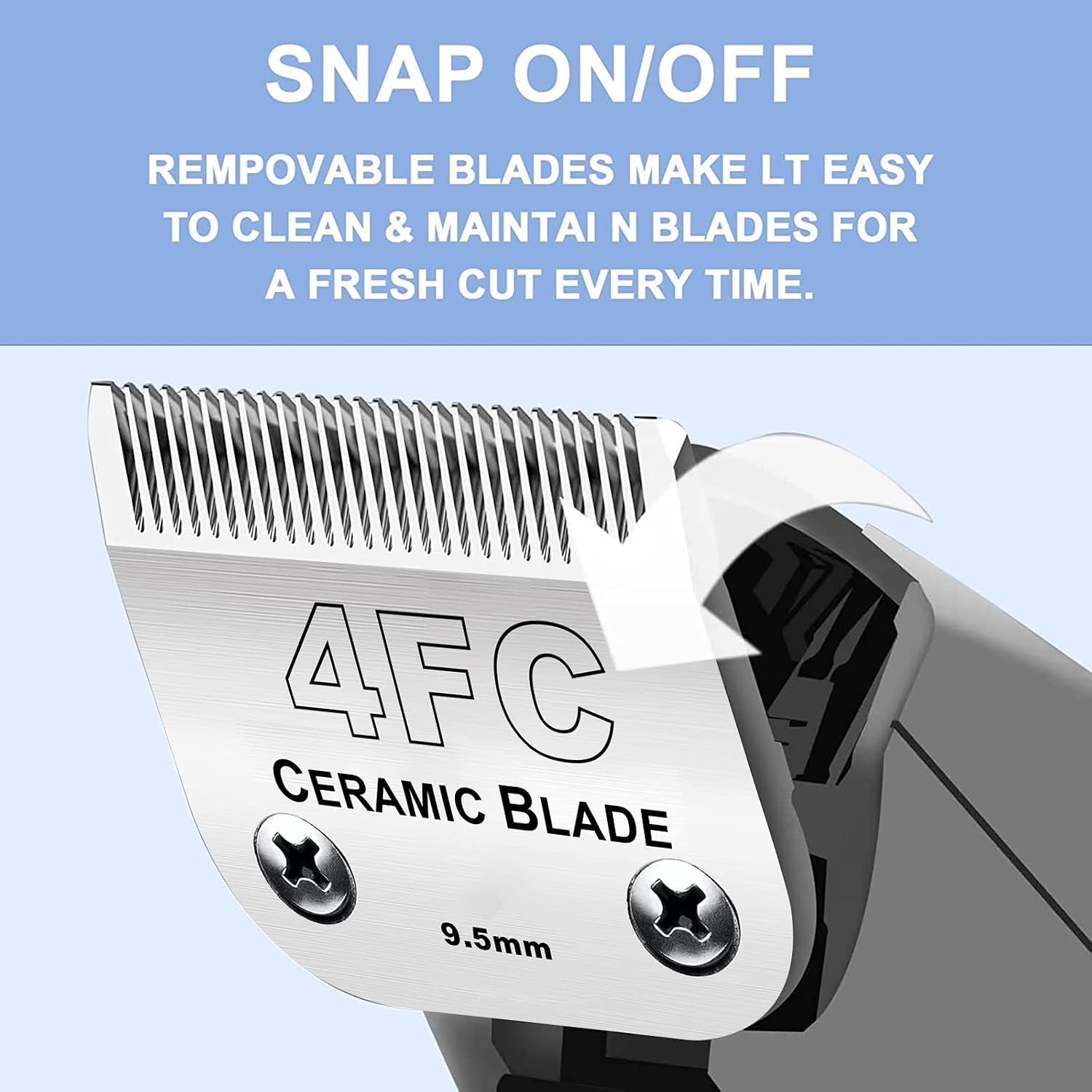 Detalle de Cosyonall 2Pack 4FC Detachable Pet Dog Grooming Clipper Blades – Compatible with Andis, Oster A9 & Wahl KM Series
