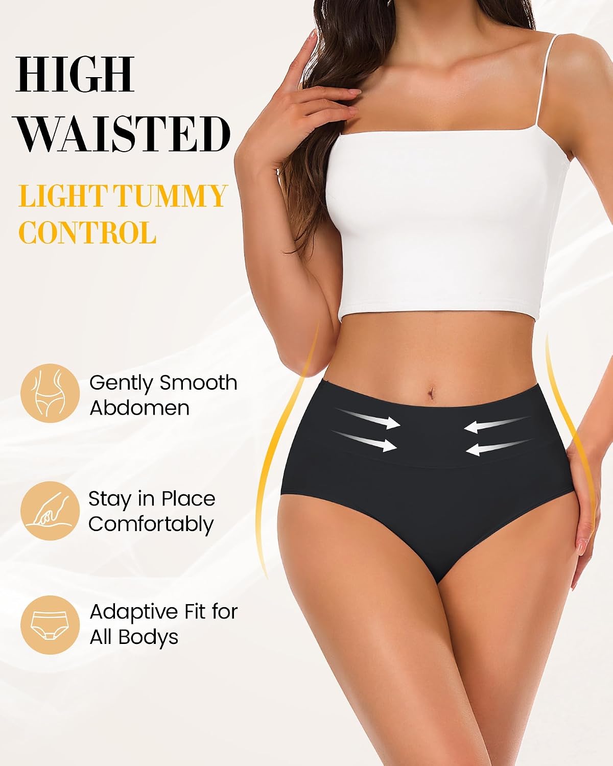 Detalle de SIMIYA 5-Pack Cotton High-Waisted Briefs for Women, Full Coverage