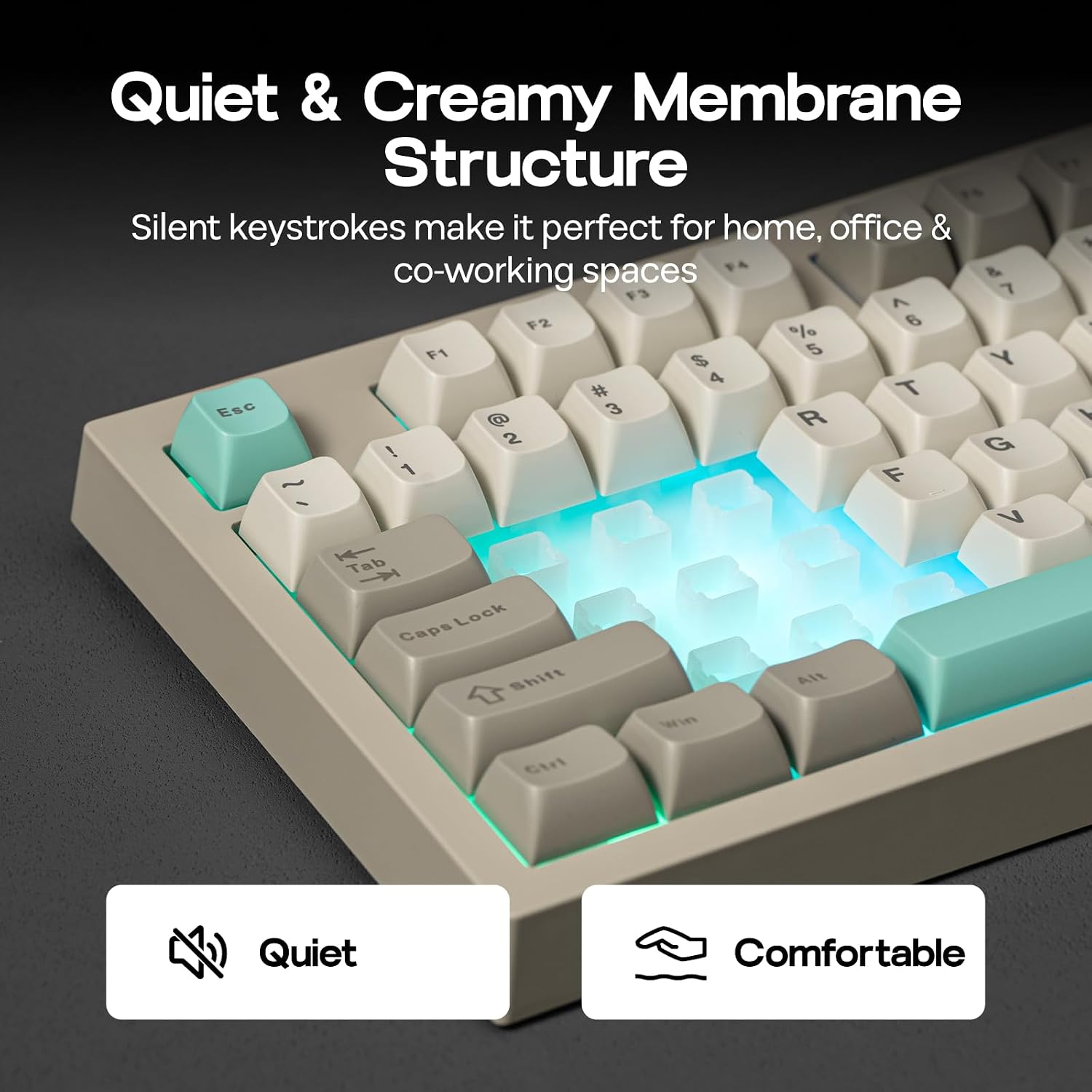 Detalle 2 de EPOMAKER Aula S102 Pro : Clavier Gaming à Membrane avec Écran TFT, Volume et Pavé Numérique – Tri‑Mode, RGB et Silencieux