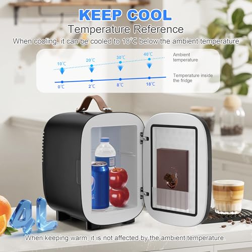 Detalle de Enventor Mini Fridge 4 Litre: Portable Cooler and Warmer for Home or Car