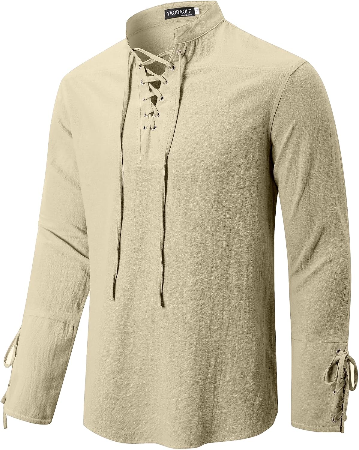 Chemise médiévale à lacets en lin coton pour homme – YAOBAOLE