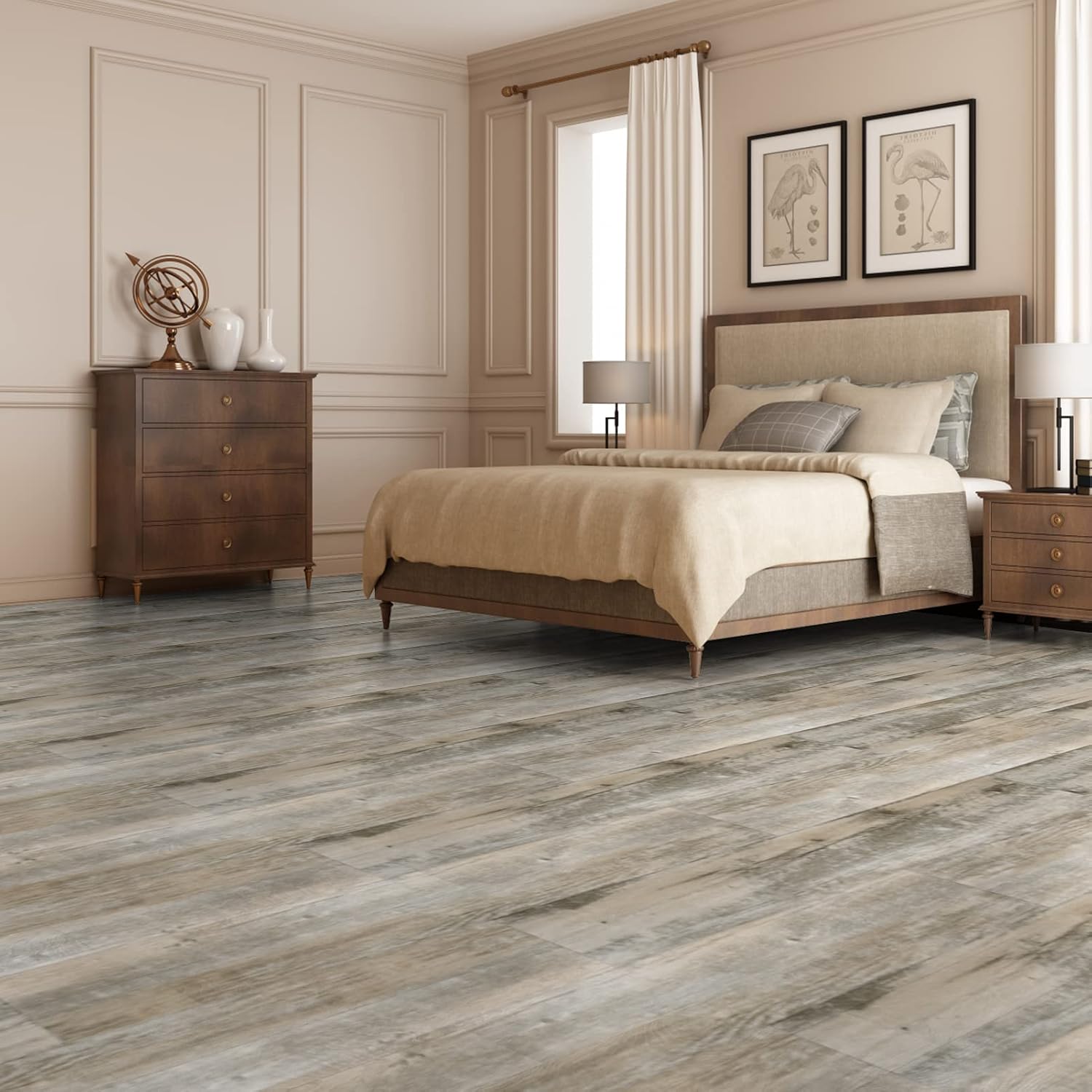 Thumbnail 1 de Art3d A43204 Peel-and-Stick Floor Tiles, Old Wood Look, 36-Pack