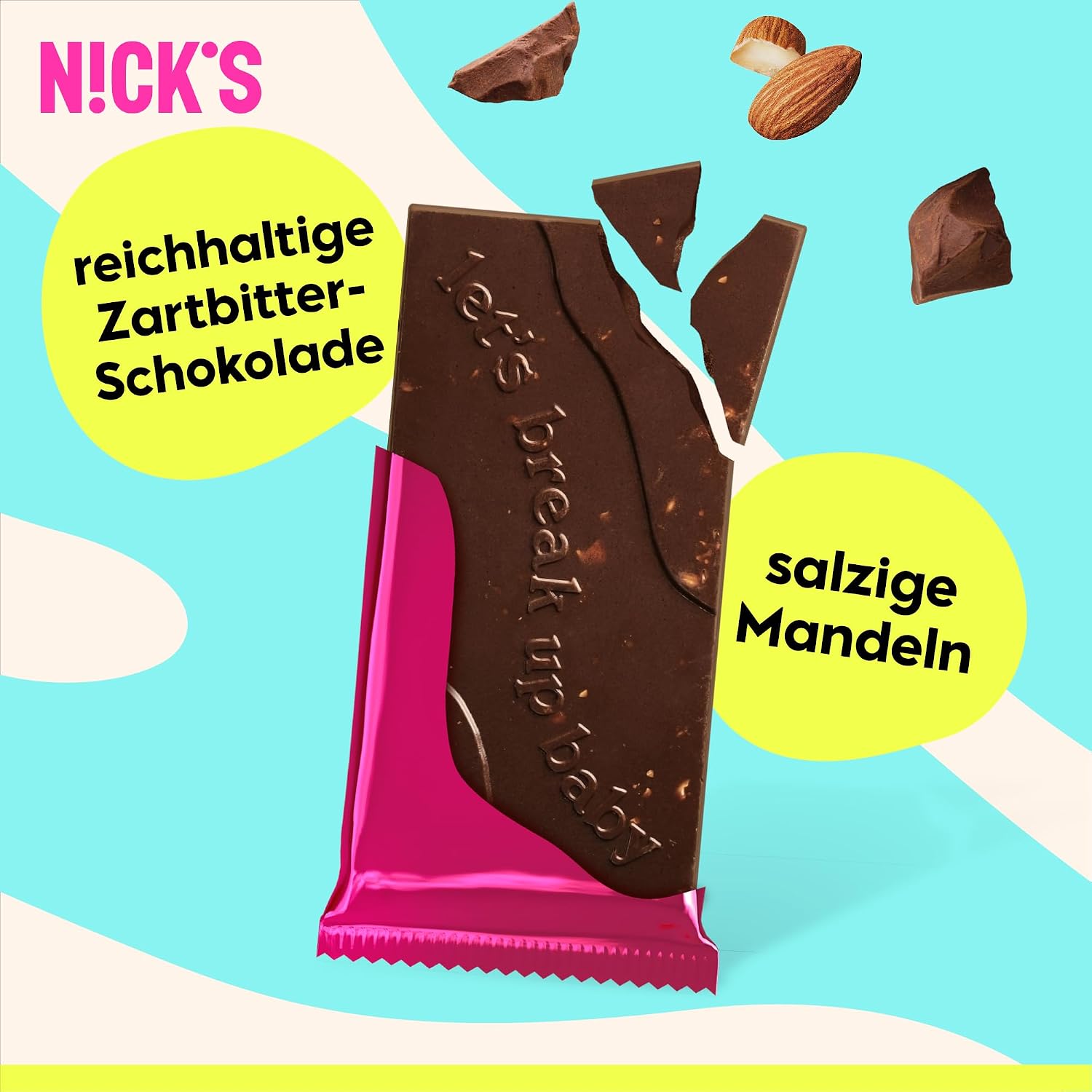 Thumbnail 4 de NICKS Zartbitter Mandel Meersalz Tafel 3x75 g
